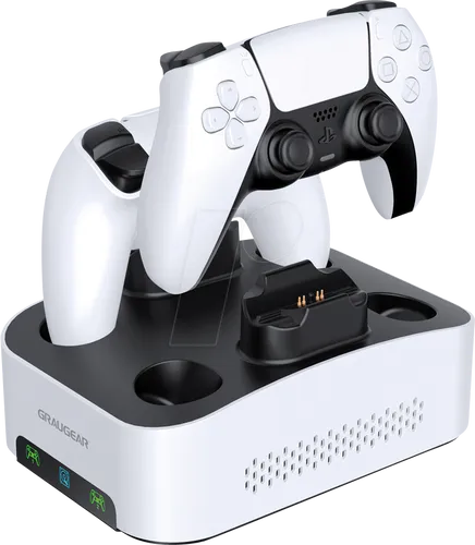 GRAUGEAR Gaming Festplattengehäuse mit Dual Ladestation für PS5 - Spiele-Konsolen & Zubehör, bietet Platz für zwei Festplatten und ermöglicht gleichzeitiges Laden – ideal für Gaming-Enthusiasten.