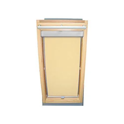 Sichtschutz-Rollo für VELUX Dachfenster für TYP GGL/GPL - 408 oder P08 - Farbe Creme - mit BLENDE und Haltekrallen - KLICK Montage