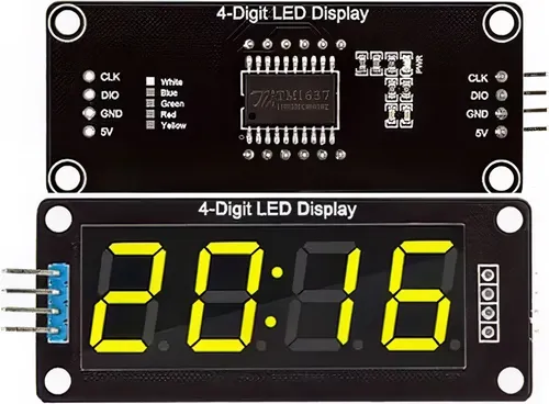7-Segment Display Modul 4-stellig gelb TM1637 0.56