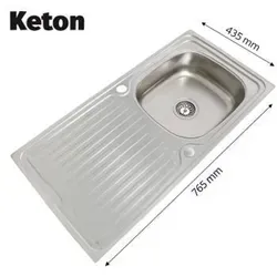 Reversible Edelstahl Einbauspüle 76cm x 43,5cm