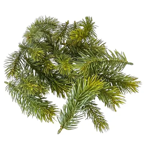 naninoa Künstliches Tannenstreu für Winterdekoration. 24 Teile. 8cm, 10cm, 13cm. Weihnachtsdekoration Winterdeko Tannenzweige Kunstpflanze Tannenspitzen