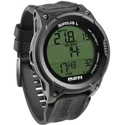 Mares Sirius Tauchcomputer - Schwarz - Hochentwickelter Tauchcomputer im Armbanduhr-Format mit prädiktivem Multimischungsmodus und Bluetooth-Verbindung für optimale Tauchdatenverwaltung.
