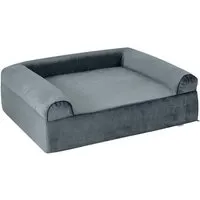Costway Orthopädisches Hundebett 102 x 81 cm – Grau - Hochwertiges Hundesofa mit kühlendem Gel-Memory-Schaum für optimalen Komfort. Beidseitig wendbar und mit abnehmbarem, waschbarem Bezug – ideal für die Pflege Ihres vierbeinigen Freundes.