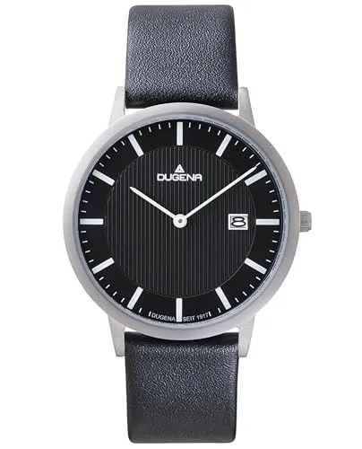 DUGENA Herren-Armbanduhr Berlin 4461058 - Armbanduhren für Herren mit klassischem Charme, schwarzem Zifferblatt und robustem Titangehäuse – ideal für stilbewusste Männer!