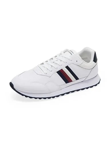 Tommy Hilfiger Herren Runner Sneaker New Eva Stripes Low Top, Weiß (White), 46