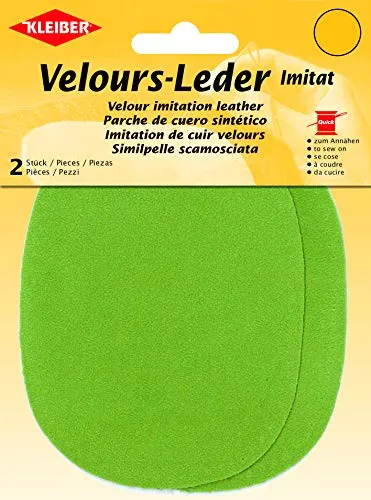 Kleiber + Co.GmbH Velour-Leder-Imitat klein, 38% Polyacryl/32% Baumwolle/30% Viskose, Apfel, ca. 13 cm x 10 cm