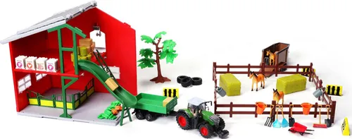 Bburago Farm Land Spielset 18-31682 - Sonstige, interaktives Spielset für kreative Bauernhof-Abenteuer mit detailreichen Fahrzeugen und Figuren.