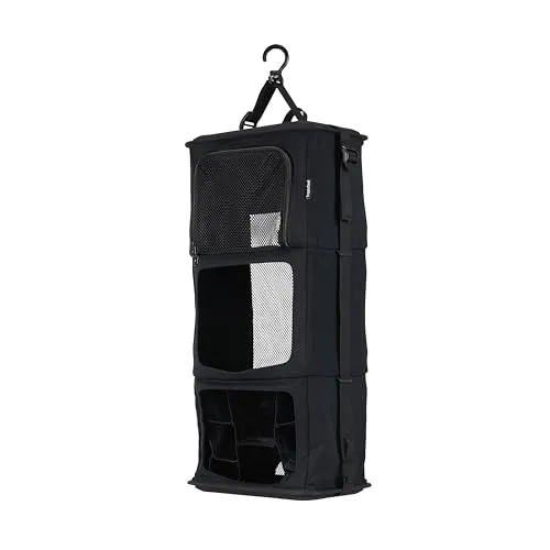Tropicfeel Kleiderschrank in Schwarz | Kompakter Reise-Kleiderschranksystem - Kofferwaagen und hängender Kleider-Organizer, der Ihre Kleidung komprimiert und optimal verstaut – ideal für Reisen und kompatibel mit Tropicfeel Rucksäcken.