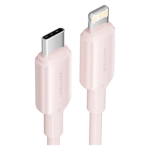 Vention USB 2.0 Type-C Male to Lightning Male 3A Cable 1M Pink PVC Type (1 m, USB 2.0, 27 W) (LAKPF)