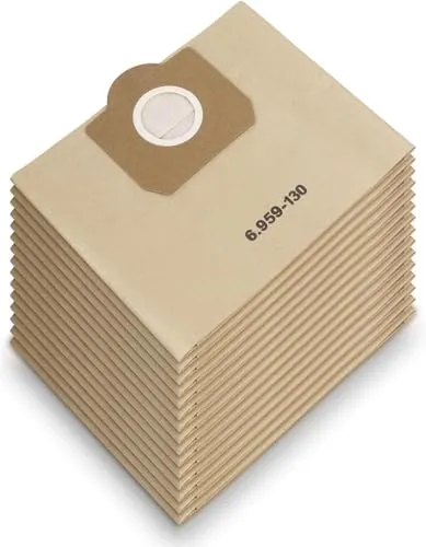 BONBELONG 15 Stück Staubsaugerbeutel für Kärcher 6.959-130.0 Papierfilterbeutel, Filtertüten Beutel für WD3 1629 MV3 A2201/2204/2504/2554/2251/2604 Staubsaugertüten Filterbeutel Paperbags