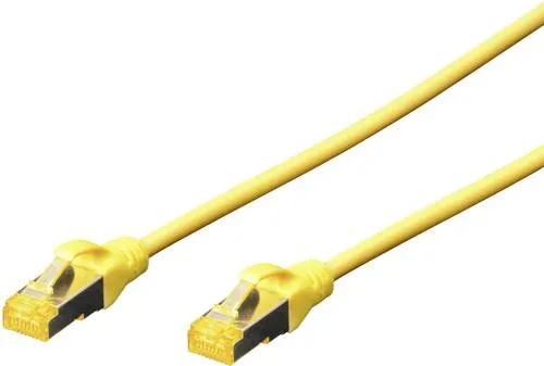 Digitus DK-1644-A-030/Y RJ45 Patchkabel CAT 6a S/FTP 3.00m Gelb Halogenfrei, verdrillte Paare, mit Rastnasenschutz, Flammwidrig