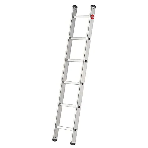 Hailo S60 ProfiStep UNO Anlegeleiter - 6 Sprossen Alu Leiter bis 150kg, witterungsbeständig und sicher für Haus und Garten