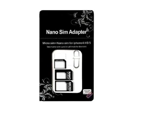 Nano SIM und Micro SIM Karten Adapter Set für Smartphone, Handy und Tablet: 4 in 1 Komplett Set, Mini Set mit Klicksicherung, 100% passgenau, Nano zu Micro, Nano zu Standard, Mikro zu Standard