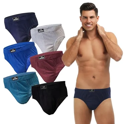 SGS Herren Slip - Atmungsaktive Baumwollunterwäsche für Männer - Herren-Slips aus 100% Baumwolle, elastisch und hautschonend. Ideal für Alltag und Sport, mit komfortablem, rutschfestem Gummibund und verstärktem Schritt für zusätzlichen Komfort.