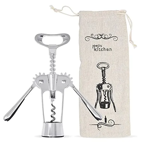 Joejis Korkenzieher Wein - Weinöffner Weinflaschenöffner Flaschenöffner Multifunktionalem Screwpull Set für Korken und Kappen Bier Olivenöl - Chrom