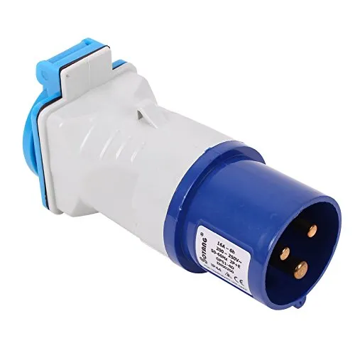 CEE Adapter CEE auf Schuko 200-250V, 16A, 3polig, 12 cm, Ip44 für Wohnwagen, Caravon oder Wohnmobil