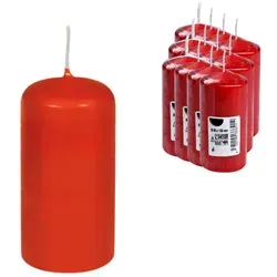 DeinPack Stumpenkerzen rot - 12 Stück Ø 6 cm- Höhe 12 cm Brenndauer: ca. 30 Stunden Hochwertige Stumpenkerze
