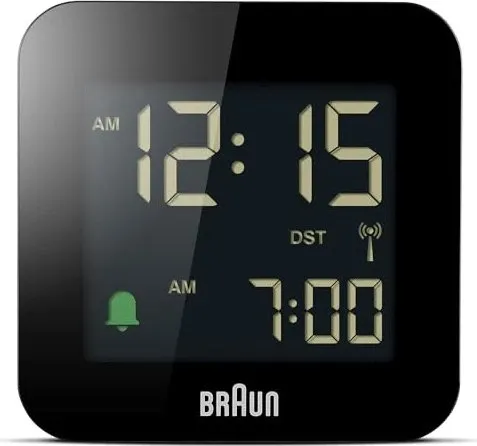 Braun Digital Travel Alarm Clock with Snooze - Black - Wecker: Praktischer Reisewecker mit digitaler Anzeige und Snooze-Funktion für einen entspannten Start in den Tag.