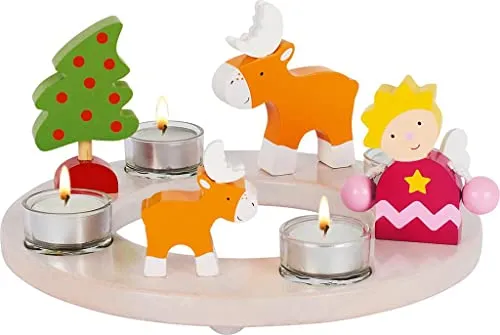 GOKI Kerzenkranz Ostern und Weihnachten - Basteln Sie stimmungsvolle Dekoration für Ostern und Weihnachten mit diesem vielseitigen Kerzenkranz, der individuell mit Figuren gestaltet werden kann.