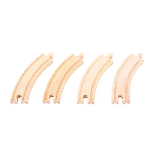 Bigjigs Rail Holzschienen Kurve 17cm (Pack von 4)