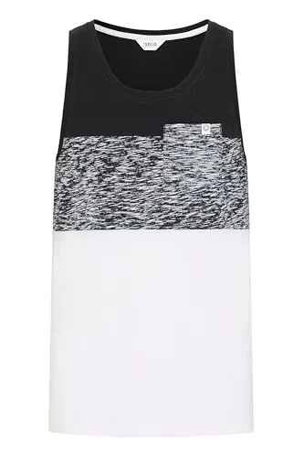 !Solid Sion Herren Tank Top mit Streifen und Rundhalsausschnitt aus 100% Baumwolle, Größe:L, Farbe:Black (9000)