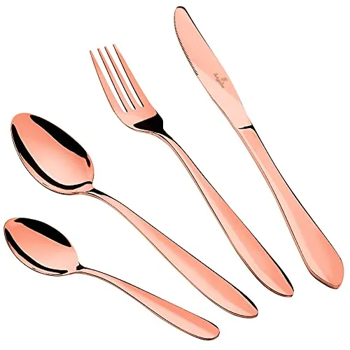 Berlinger Haus Rose Gold Mirror Besteck Set 24-teilig - Hochwertiges 24-teiliges Edelstahl Besteckset für 6 Personen mit modernem Roségold-Design. Ideal für besondere Anlässe und den täglichen Gebrauch.