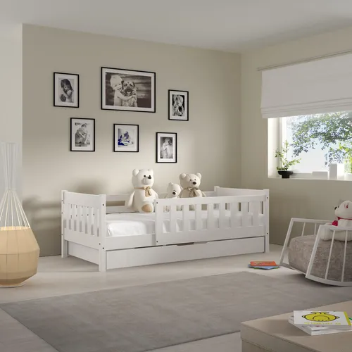 Produktbild Masseno Kinderbett ELSA 80x160 cm mit Schublade und Rausfallschutz