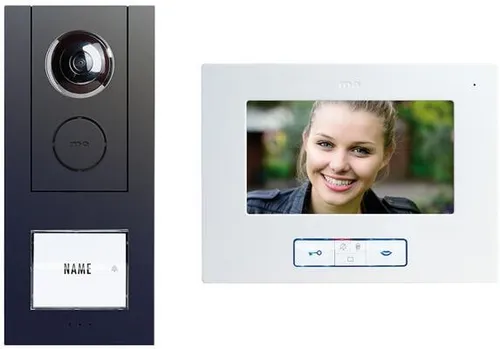 VISTUS VD ALU 6710 A Video-Türsprechanlage Set - Haus-Alarmanlagen mit anthrazitfarbenem Design, ausgestattet mit 16 Klingeltönen für individuelle Anpassung und Sicherheit.