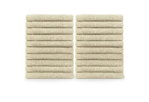 Blumtal Gästehandtücher 30x30cm - 100% Baumwolle, weich und saugstark (12er und 24er Set) - Gästehandtücher Set aus 100% Baumwolle, schnelltrocknend und formstabil. Ideal für jedes Badezimmer, mit modischer Bordüre und praktischer Aufhängeschlaufe.