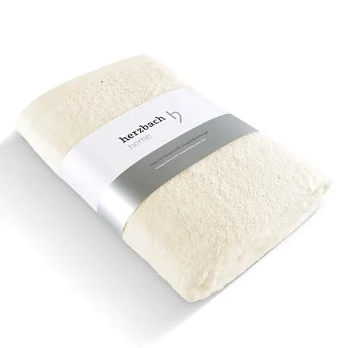 herzbach home Luxus Saunatuch 80 x 200 cm (Creme) – Großes, weiches & saugstarkes Saunahandtuch in Bester Qualität – 100% natürliche Baumwolle