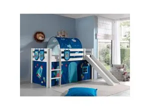 Vipack Spielbett Pino mit Rutsche und Vorhang von Vipack