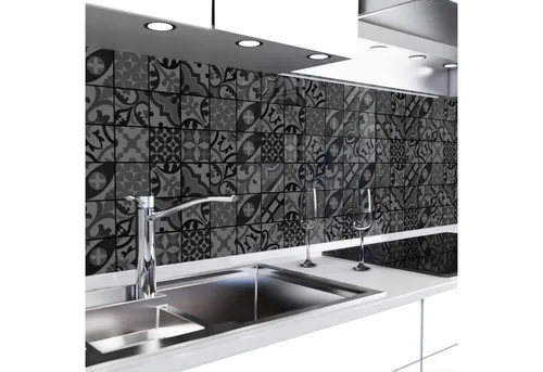 danario Küchenrückwand selbstklebend - Mosaikfliesen dunkel - Hochwertige selbstklebende Küchenrückwand aus PET, matt und kratzfest. Ideal als Spritzschutz in der Küche, zuschneidbar und rückstandslos ablösbar.