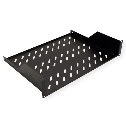 ROLINE 19-Zoll Fachboden 2 HE 350 T, 25kg Tragkraft schwarz - Servergehäuse mit stabiler 25kg Tragkraft, ideal für zusätzliche Komponenten in 19