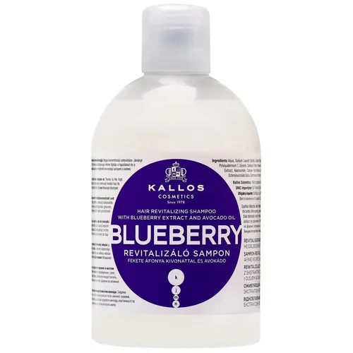 Kallos Blueberry Revitalisierendes Shampoo 1L für geschädigtes Haar, parabenfrei