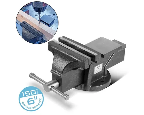 STAHLWERK Schraubstock BV-150 ST - Schraubstock aus Gusseisen mit 150 mm Spannweite, ideal für präzises Arbeiten in Werkstätten und Hobbyräumen.