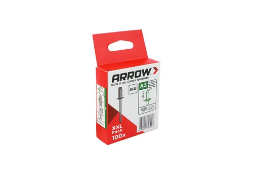 Arrow Blindniete R A3, (100 St), Ø3×10 mm, Aluminium, für Reparatur & DIY
