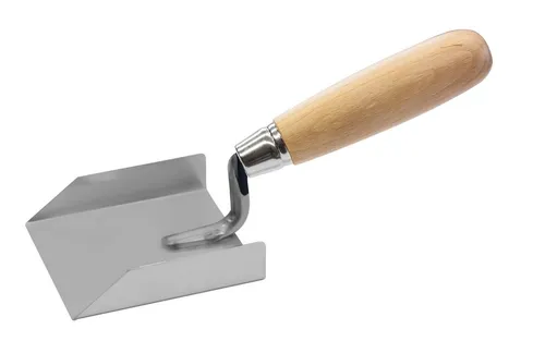 TECTOOL Stukkateurspachtel STUKKATEUR ECKENSPACHTEL, ROSTFREI, HOLZ, 80X80MM (Packung, 1-St., 1 Kelle) rostfrei und mit Holzgriff
