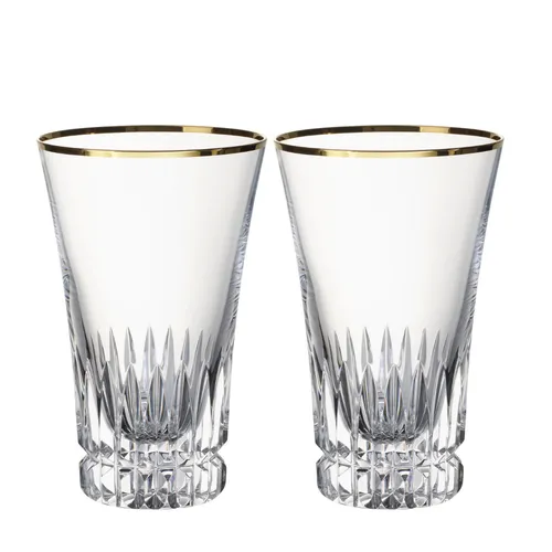 Villeroy & Boch Grand Royal Gold Longdrinkglas Set - Elegante Longdrinkgläser mit Goldrand, 300 ml Kristallglas für Cocktails und Longdrinks. Ideal für stilvolle Anlässe und brillanten Glanz.