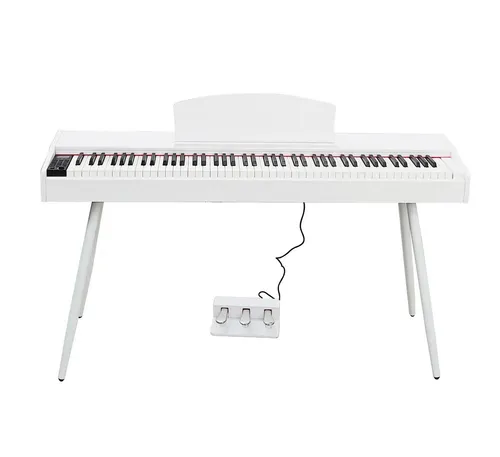 Digitalpiano Weißes Piano Stage Klavier Hochglanz - Elegantes 88-Tasten Digitalpiano in Hochglanz-Optik. Ideal für den Heimgebrauch mit Bluetooth-Konnektivität und eingebautem Lautsprecher. Perfekt für kreative Musiker.
