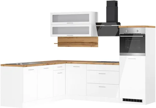 KOCHSTATION Winkelküche KS-Milan, Stellbreite 250/220 cm, viel Stauraum, wahlweise mit E-Geräten