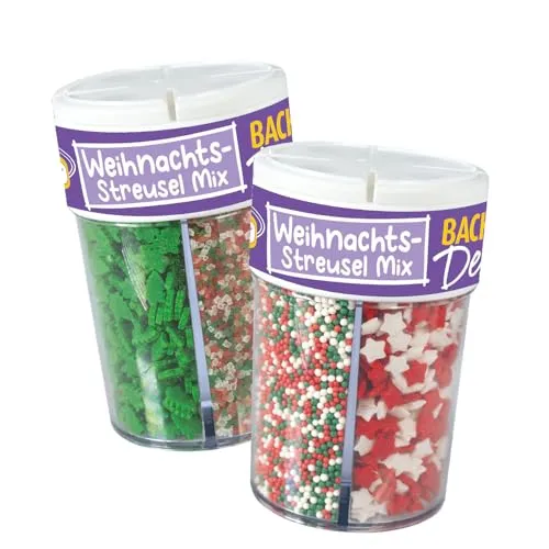 Günthart 1 Stück BackDecor Streusel Weihnachten Mix, Zuckerstreusel essbare Streusel Tortendeko, 1er Set (120 gr)