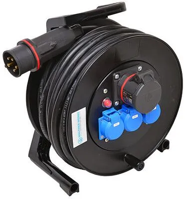 Walther Kabeltrommel 25m H07RN-F5G2,5 mit CEE-Stecker - Robuste Kabeltrommel für 400V, ideal für den Einsatz in Industrie und Bau. Temperaturbeständig von -20°C bis +70°C und mit Schutzart IP54 für maximale Sicherheit.