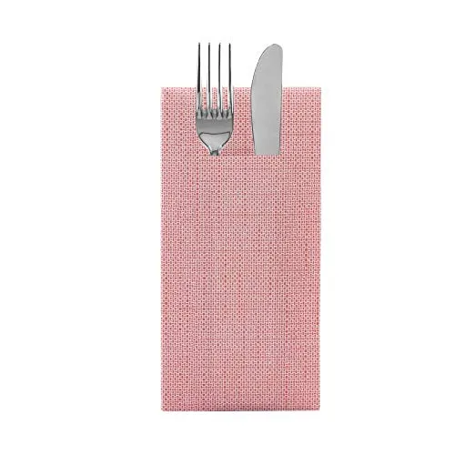 Sovie HORECA Airlaid-Besteckserviette MAILAND 40x40 cm - hochwertige Bestecktasche extrem saugstark und stoffähnlich ideal für Hochzeit & Partys - Leinenstruktur - 100 Stück (Terrakotta)