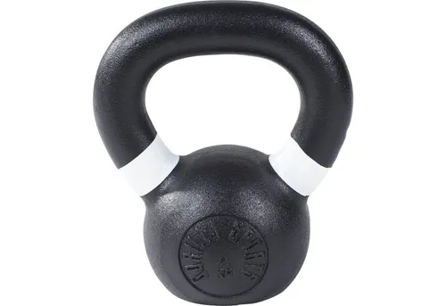 GORILLA SPORTS Kettlebell Gusseisen, Schwarz mit Farbmarkierungen - Kugelhantel, Kugelgewicht