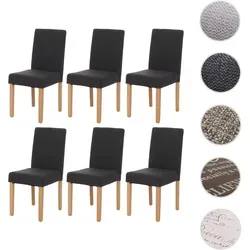 4er-Set Esszimmerstuhl Littau, Textil Schwarz mit Hellen Beinen - Stühle für Esszimmer, Wohnzimmer und Küche - Stilvolles Design mit hoher Rückenlehne und weicher Polsterung für optimalen Sitzkomfort, belastbar bis 135 kg.