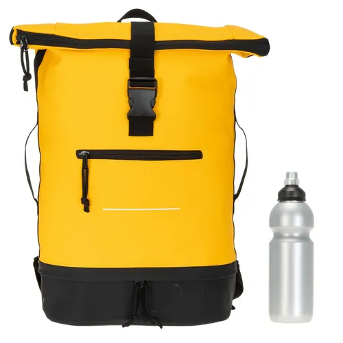 Kurierrucksack Time Bag COMP 25L - Gelb Schwarz - Fahrradrucksack mit 25L Volumen, spritzwassergeschützt und mit Anti-Theft Geheimfach für sichere Aufbewahrung. Ideal für Radfahrer und Outdoor-Abenteuer.