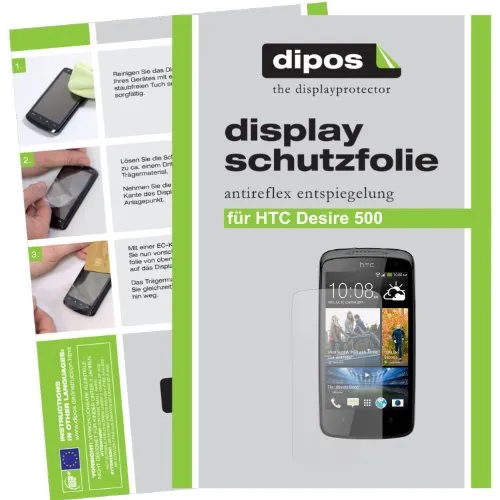 dipos I 2X Schutzfolie matt kompatibel mit HTC Desire 500 Folie Displayschutzfolie