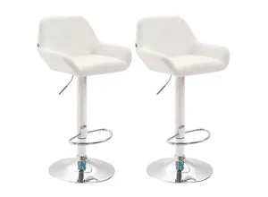 CLP 2er Set Barhocker Braga Kunstleder - Barmöbel mit höhenverstellbarem Metallgestell und integrierter Fußstütze für optimalen Sitzkomfort und stilvolles Ambiente.