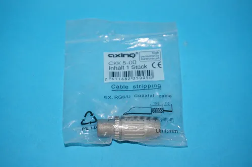Axing Koax IEC Kupplung gerade CKK5-00 EX.RG6/U Coaxial cable CKK00500 - 1 Stück