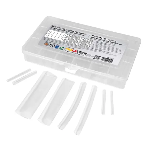 Schrumpfschlauch Sortiment Set Transparent 3:1 mit Kleber Box 142tlg ISOLATECH